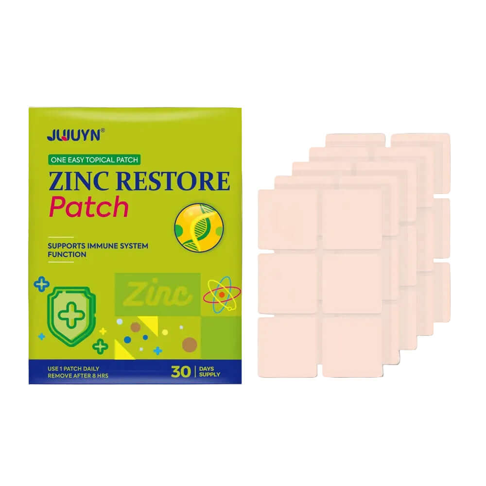 Zink Restore Patches verpakking met 30 stuks voor ondersteuning van het immuunsysteem, Zink pleisters.